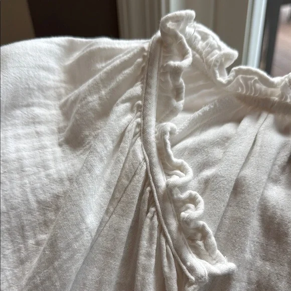 White Ruffled V-Neck Dress Top- Old  Navy - Picture 2 of 6